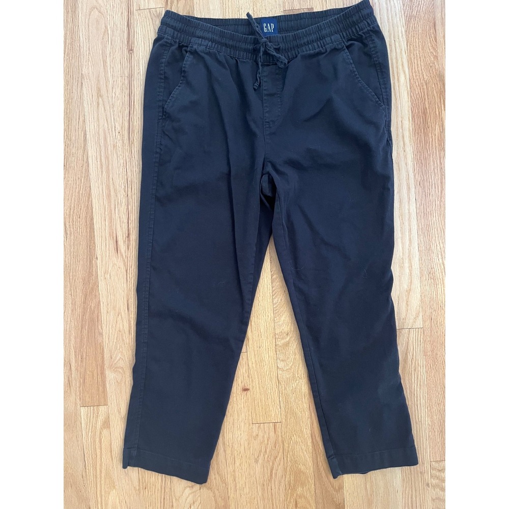 Gap Women Black Drawstring Jogger Pants Elastic Waist Cotton Rayon Size M